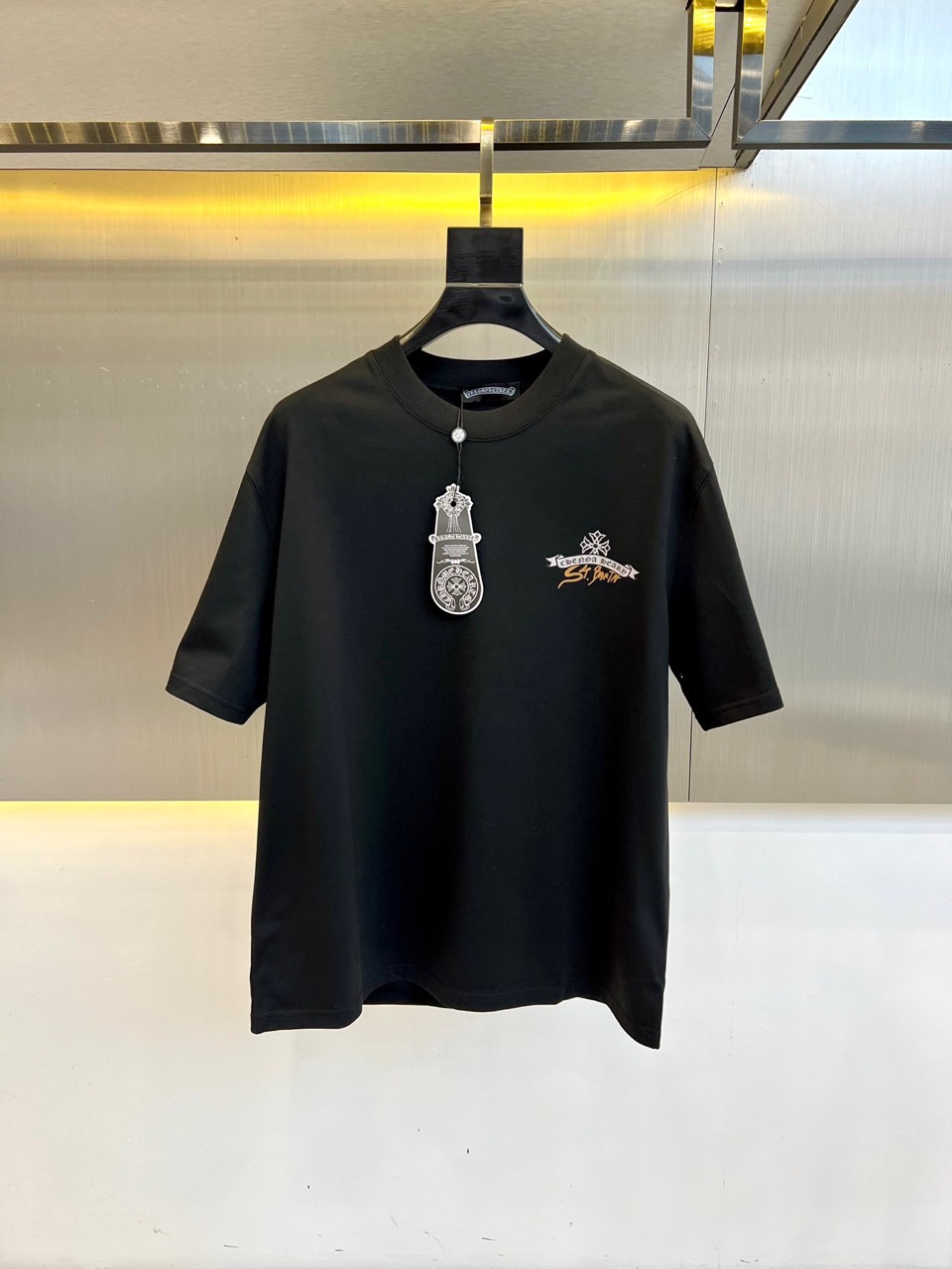 カジュアル プリント クロムハーツ Tシャツ 偽物 コットン ブラック
