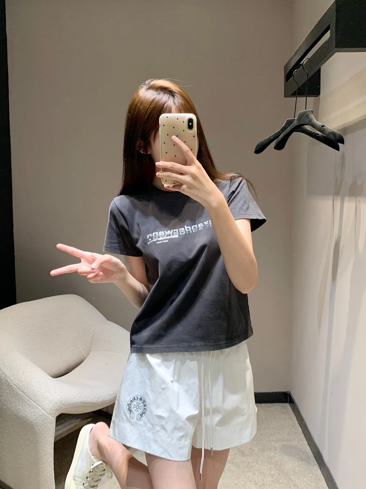 コンパクト ロゴ入り 半袖Tシャツ アレキサンダーワング Tシャツ コピー ブラック コンパクト ロゴ入り 半袖Tシャツ アレキサンダーワング Tシャツ コピー ブラック