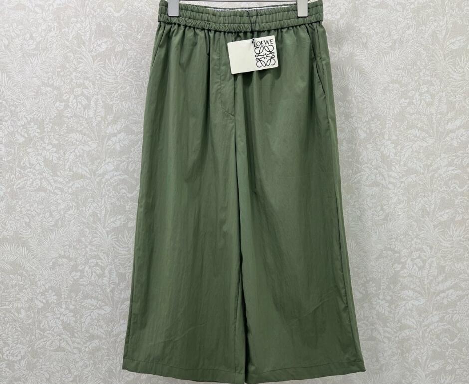 ロエベ パンツ コピー レディース ゆったり クロップド トラウザーズ グリーン