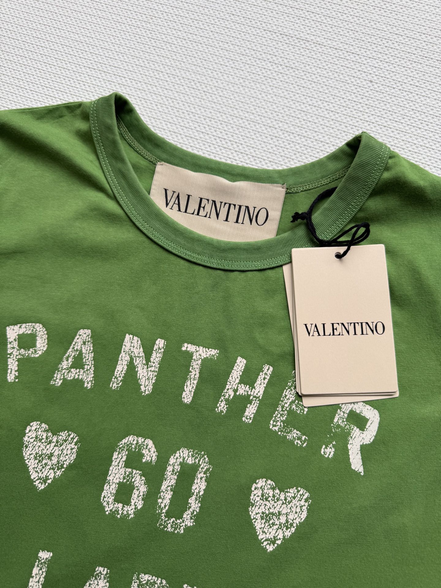 ★VALENTINO★プリント ジャージ コットン Tシャツ Jersey Cotton T-shirt for Woman in Ivory/electric Blue