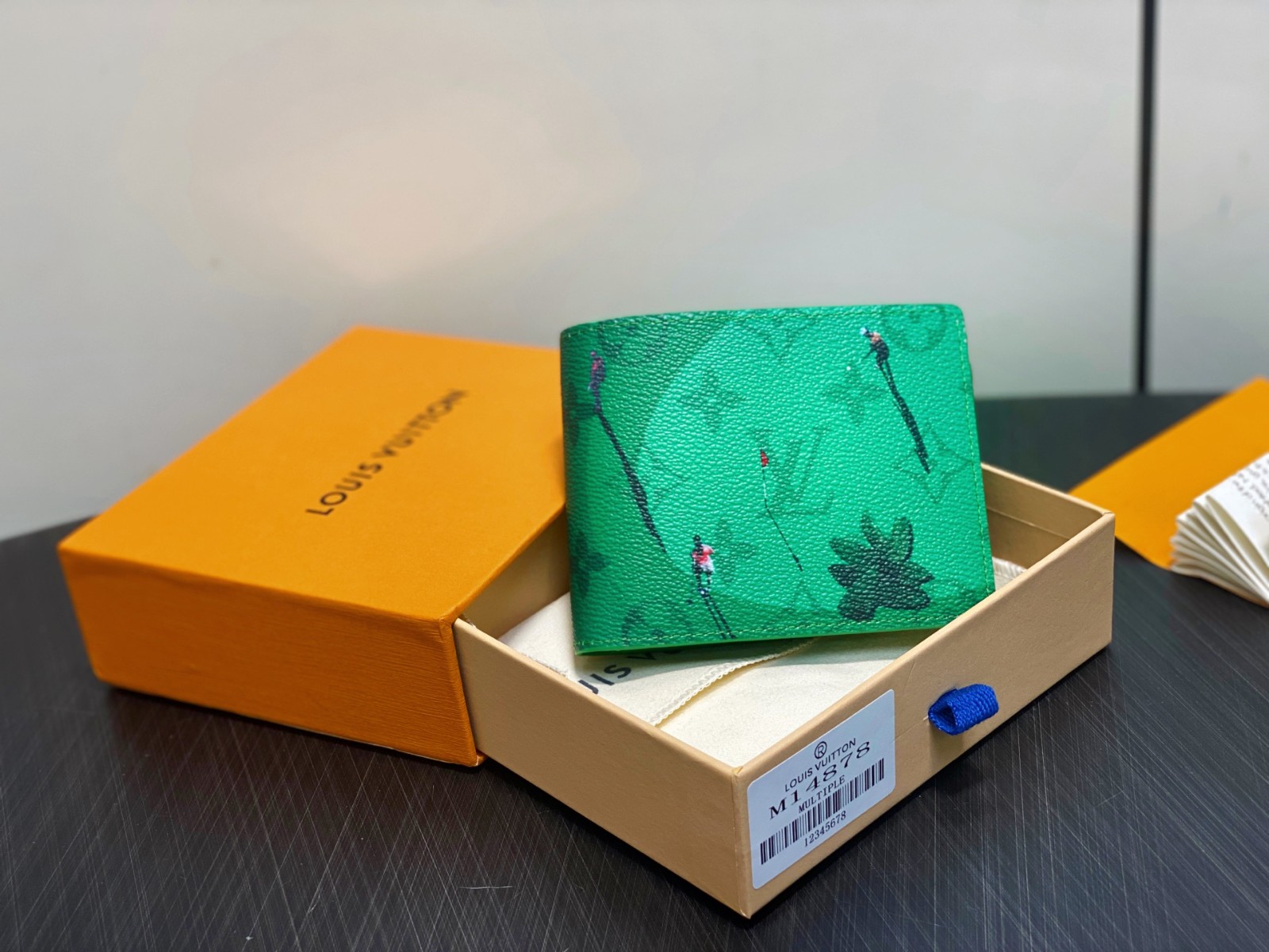 LOUIS VUITTON グリーン 二つ折り財布 ポルトフォイユ・スレンダー二つ折り財布 ルイ・ヴィトン