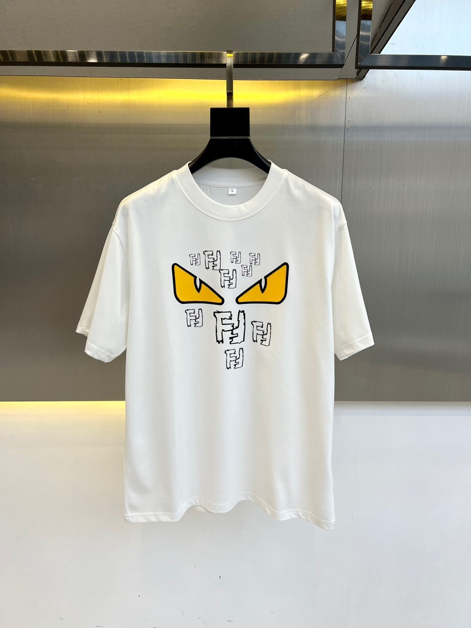 フェンディ Tシャツ 偽物  カジュアル プリント コットン 半袖Tシャツ ホワイト