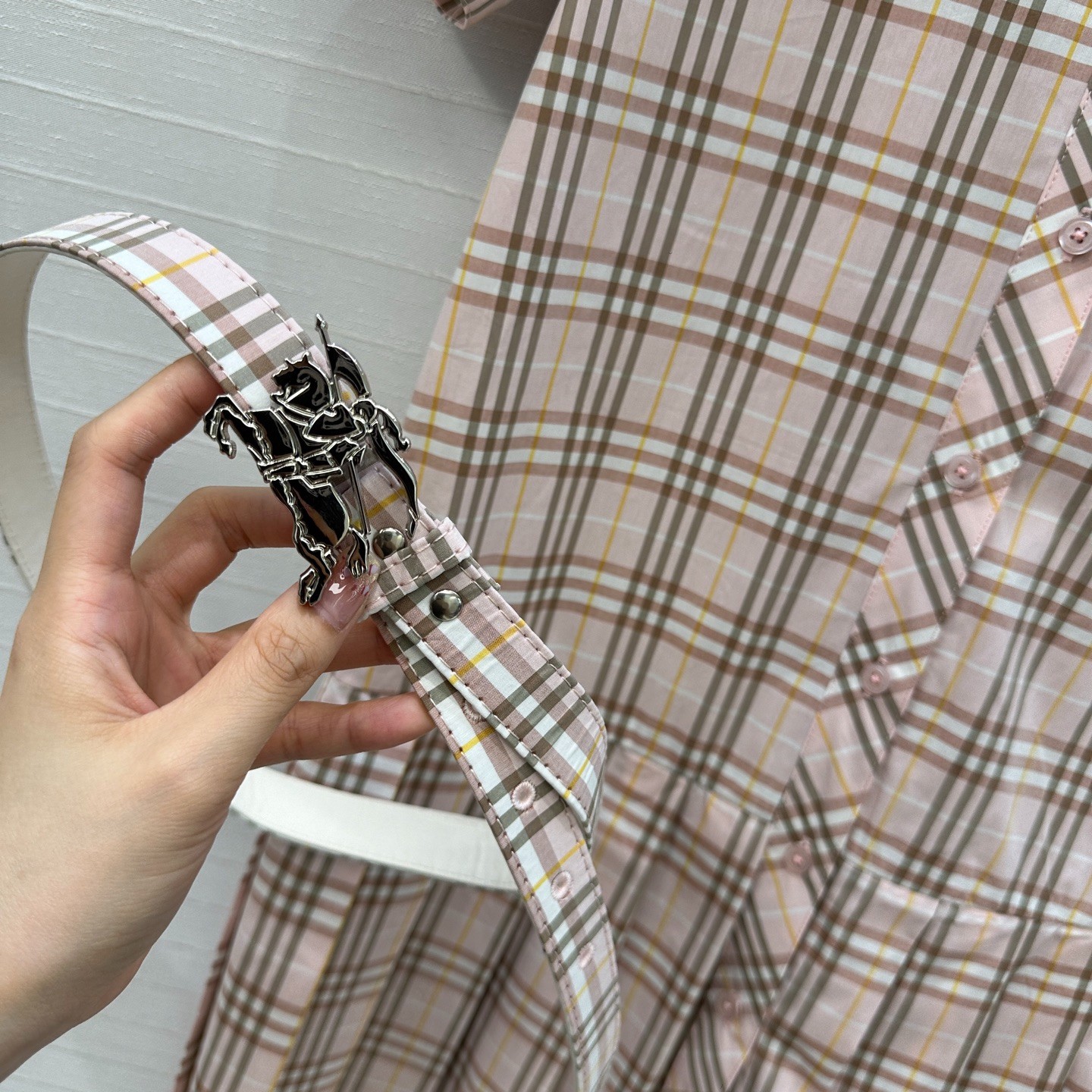バーバリーズ ヴィンテージ シャツワンピース チェック 白×黒 M BURBERRY バーバリー シャツ ワンピース レディース シャツ
