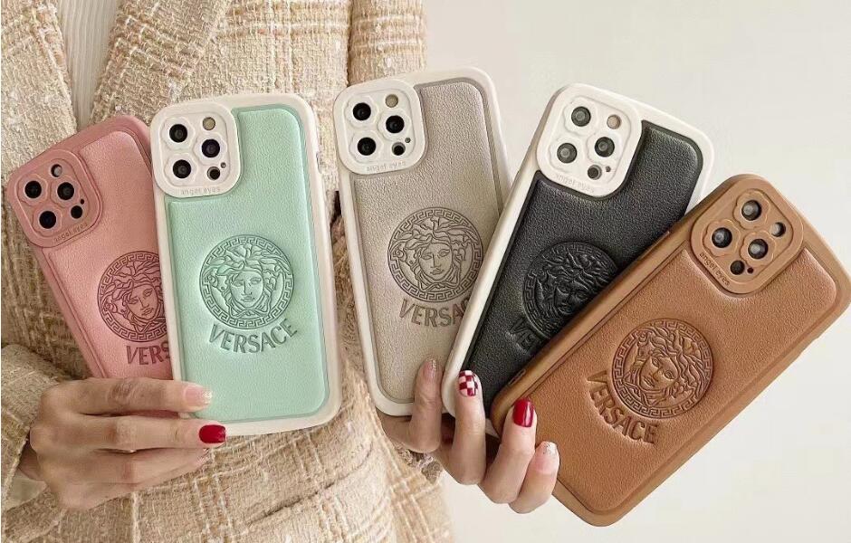 5色あり 可愛い おしゃれ レザー 携帯カバー ヴェルサーチェ アイフォンケース コピー スマートフォンケース