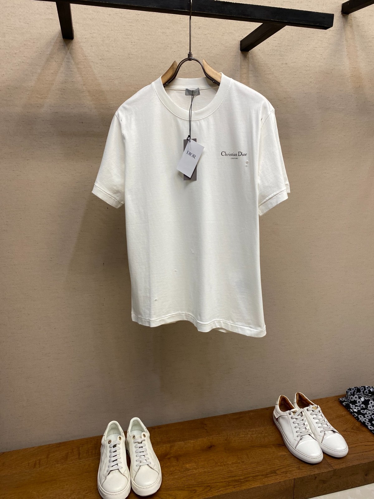 DIOR ディオール 22AW JARDIN フラワー刺繍半袖Tシャツ ホワイト