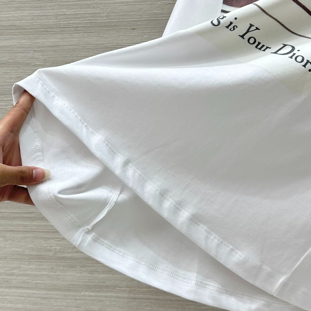 Christian Dior 半袖 Tシャツ ホワイト/グリーン グリーン（緑）系 Dior(ディオール) Tシャツ・カットソー(メンズ