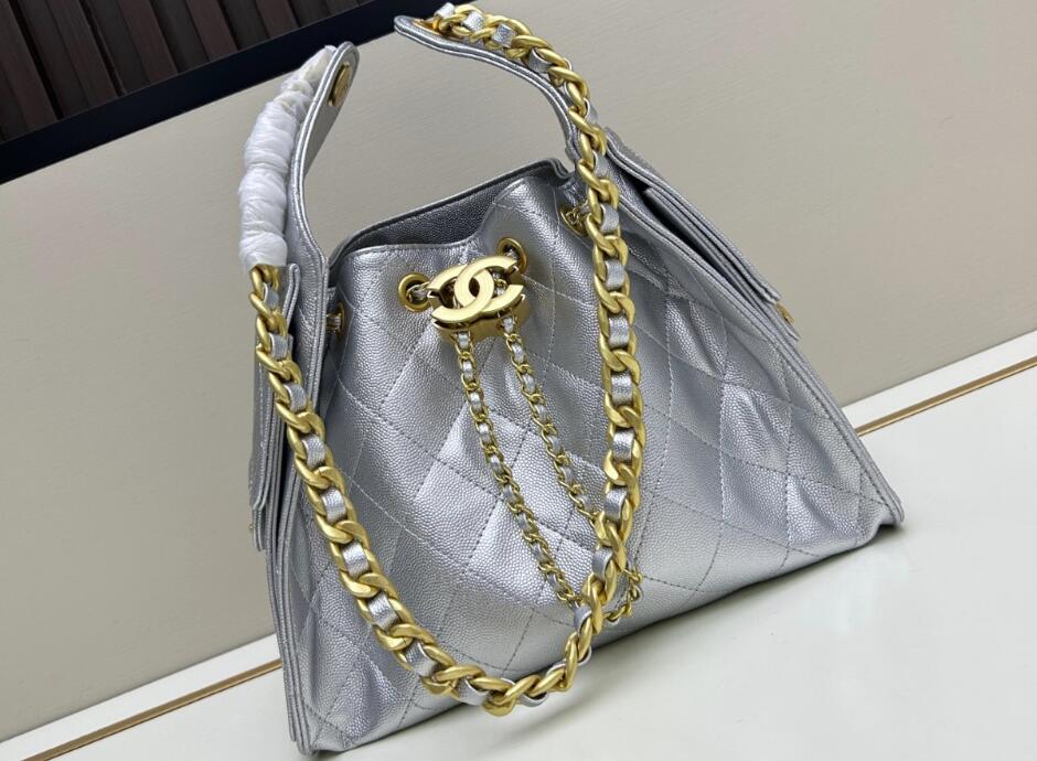 CHANEL25 ホーボーバッグ スモール シャネル バッグ コピー シルバー
