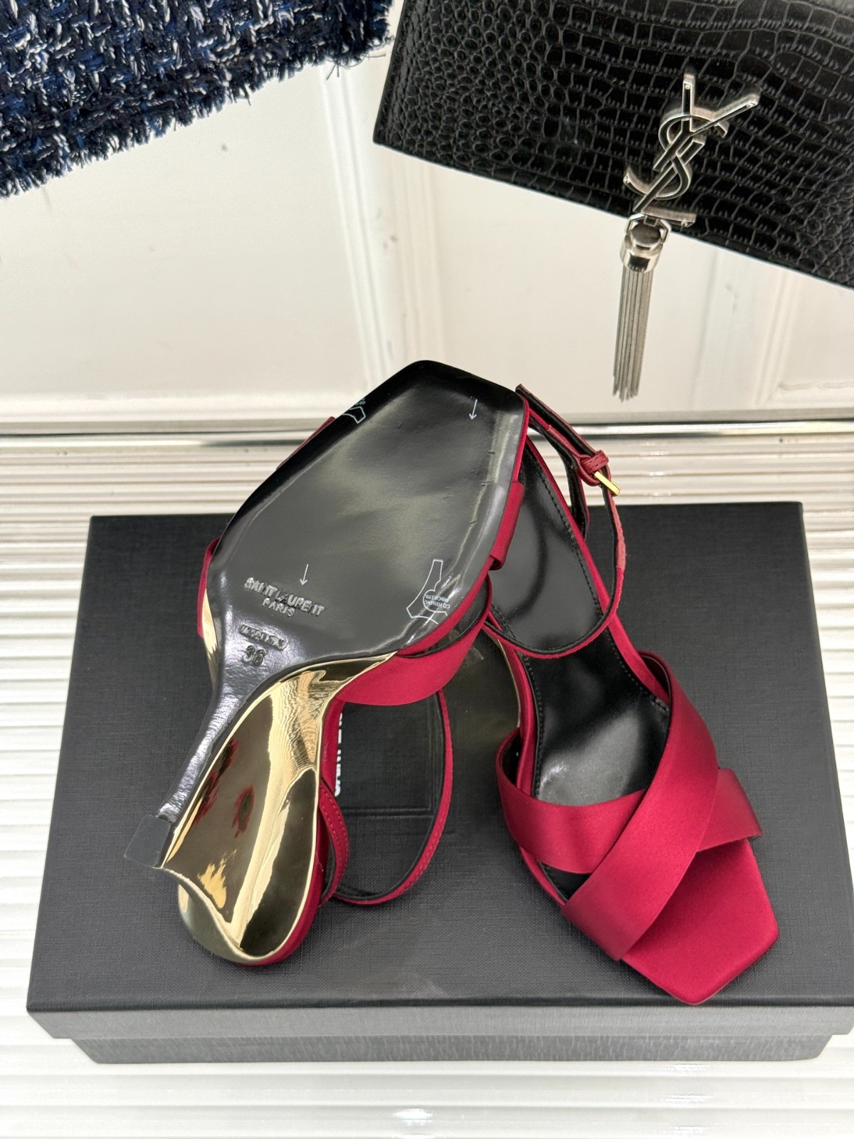 VIP価格SALE★Saint Laurent★リュシエンヌ ウェッジ サンダル VIP価格SALE☆Saint Laurent☆リュシエンヌ ウェッジ サンダル