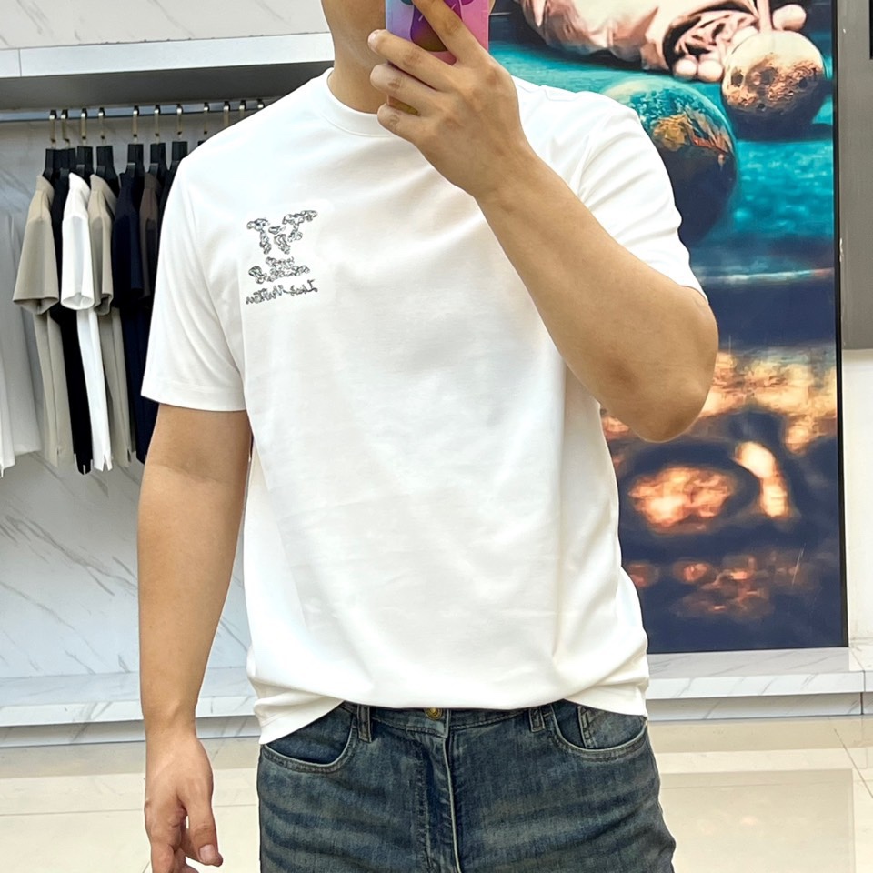シンプル 合わせやすい クルーネック ルイ・ヴィトン Tシャツ