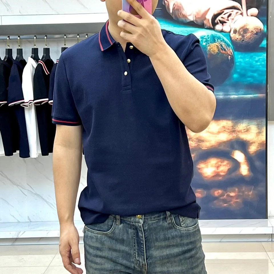洗練された コットンピケ ポロシャツ グッチ Tシャツ 偽物 半袖トップス ネイビー 洗練された コットンピケ ポロシャツ グッチ Tシャツ 偽物 半袖トップス ネイビー