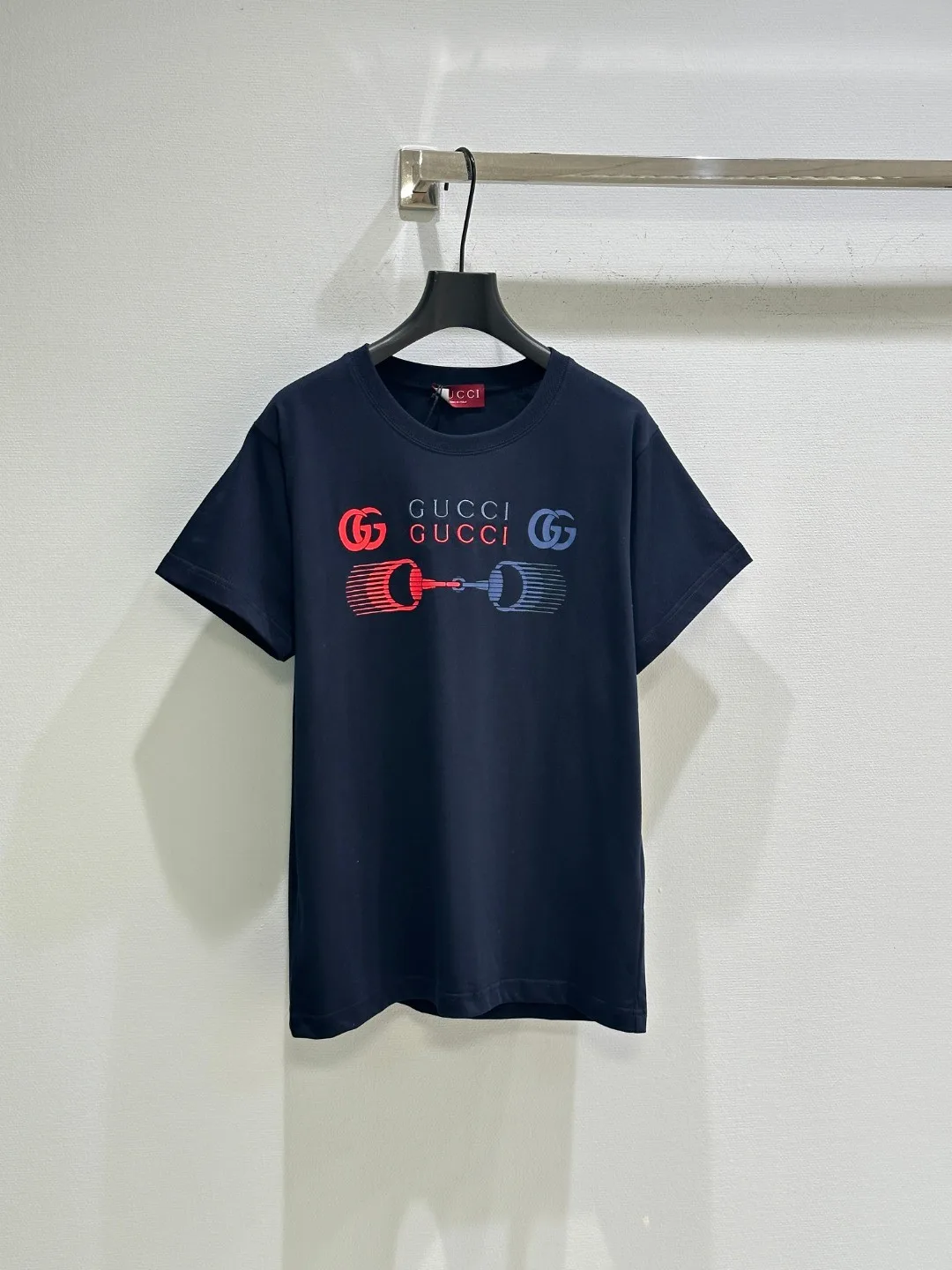 定番 カジュアル クルーネック グッチ Tシャツ コピー 半袖トップス ネイビー