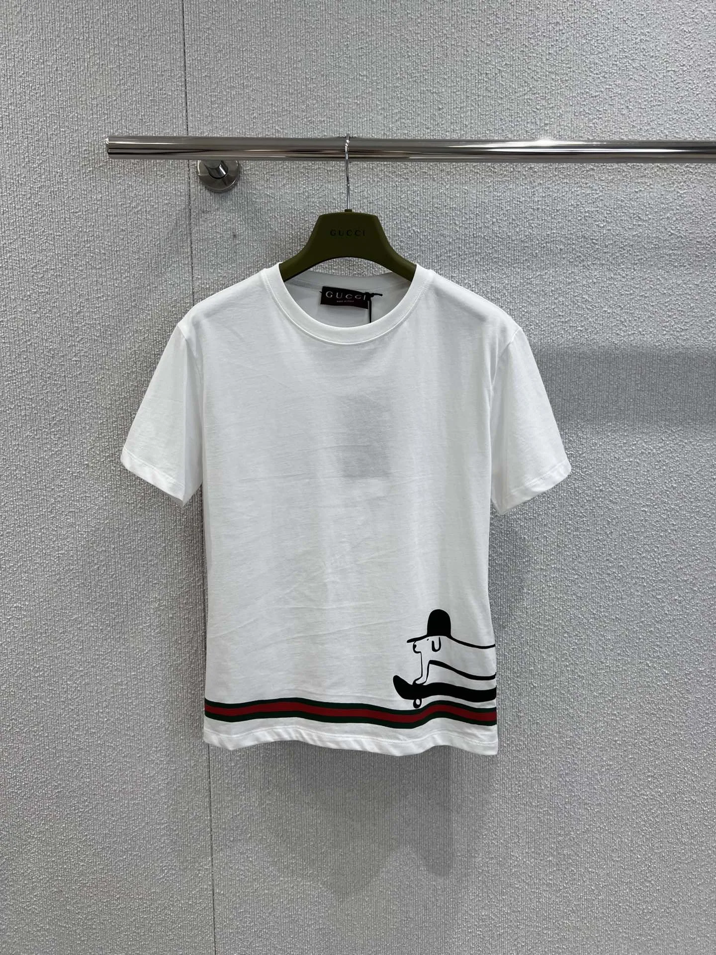 カジュアル プリント グッチ Tシャツ コピー クルーネック トップス ホワイト カジュアル プリント グッチ Tシャツ コピー クルーネック トップス ホワイト