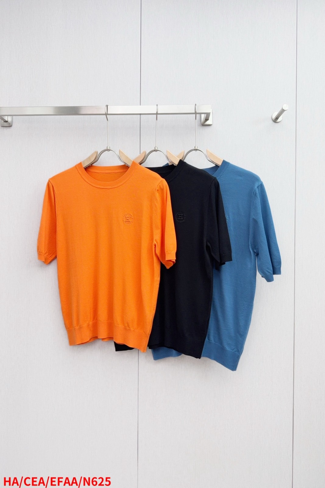 上品 シンプル 半袖ニット エルメス Tシャツ 偽物 クルーネック