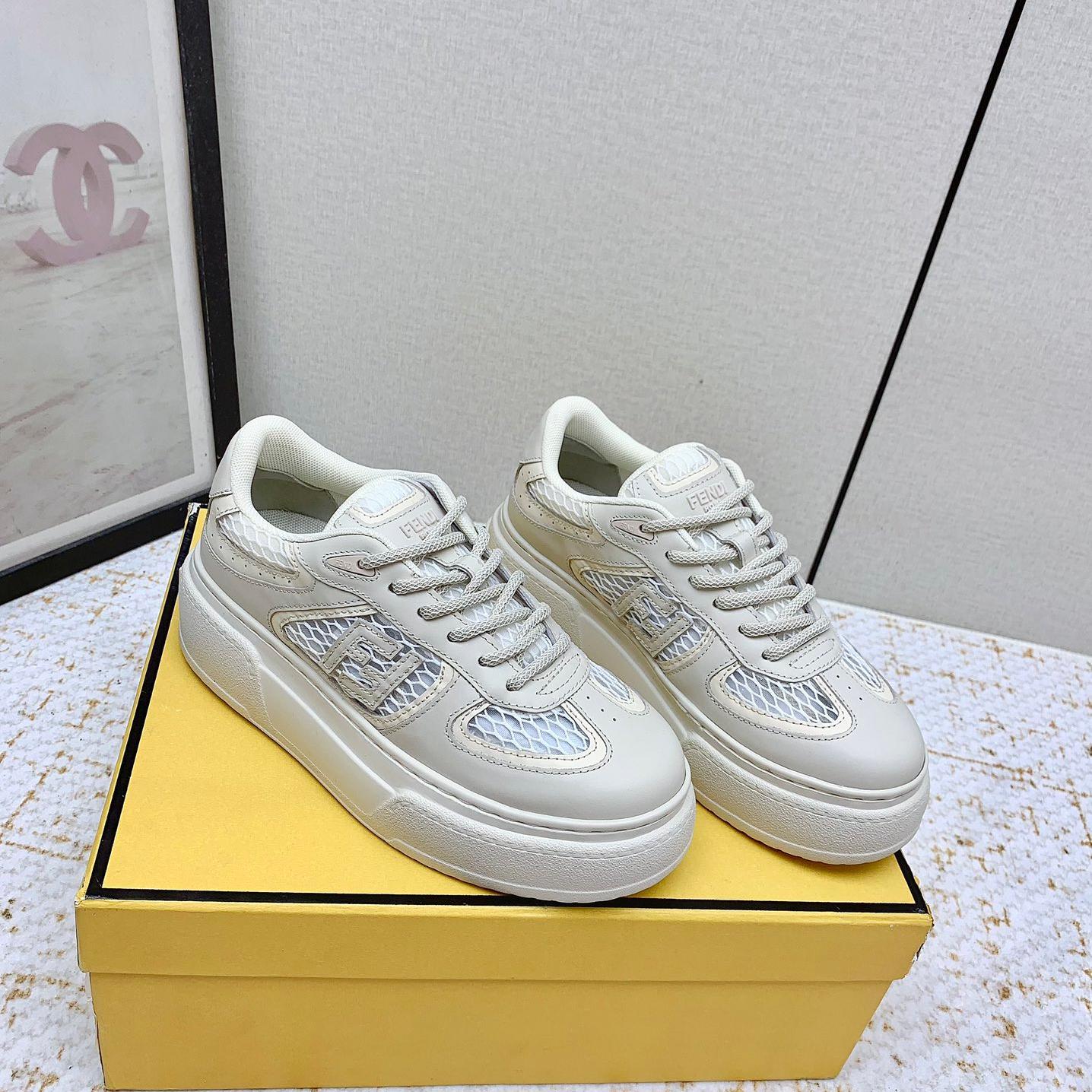 フェンディ マッチ スニーカー スーパーコピー レザー＆メッシュ
