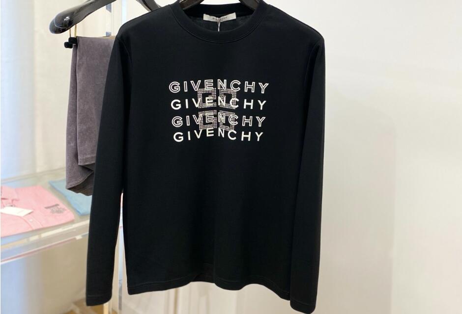 ロゴプリント コットン スウェットシャツ ジバンシィ Tシャツ コピー ブラック