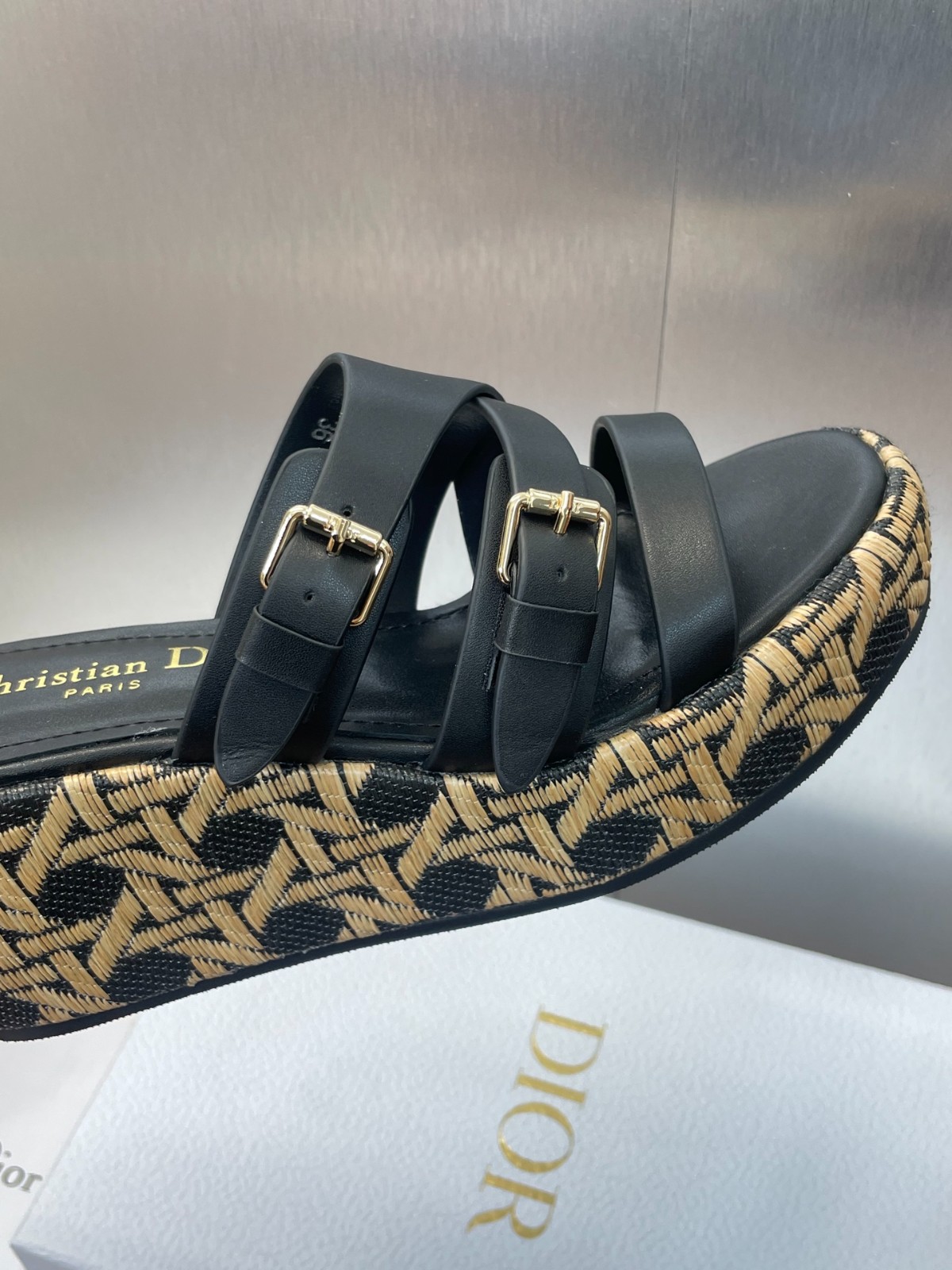 【★国内発送★】L'Amazone Dior ウェッジスライドサンダル L'Amazone Dior ウェッジスライド ディオール サンダル スーパー