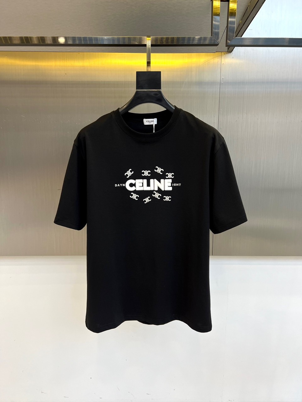 セリーヌ☆Tシャツ ロゴ 刺繍 クルーネック シンプル カジュアル アウトレット】【ラスト1点】CELINE セリーヌ クルーネック T