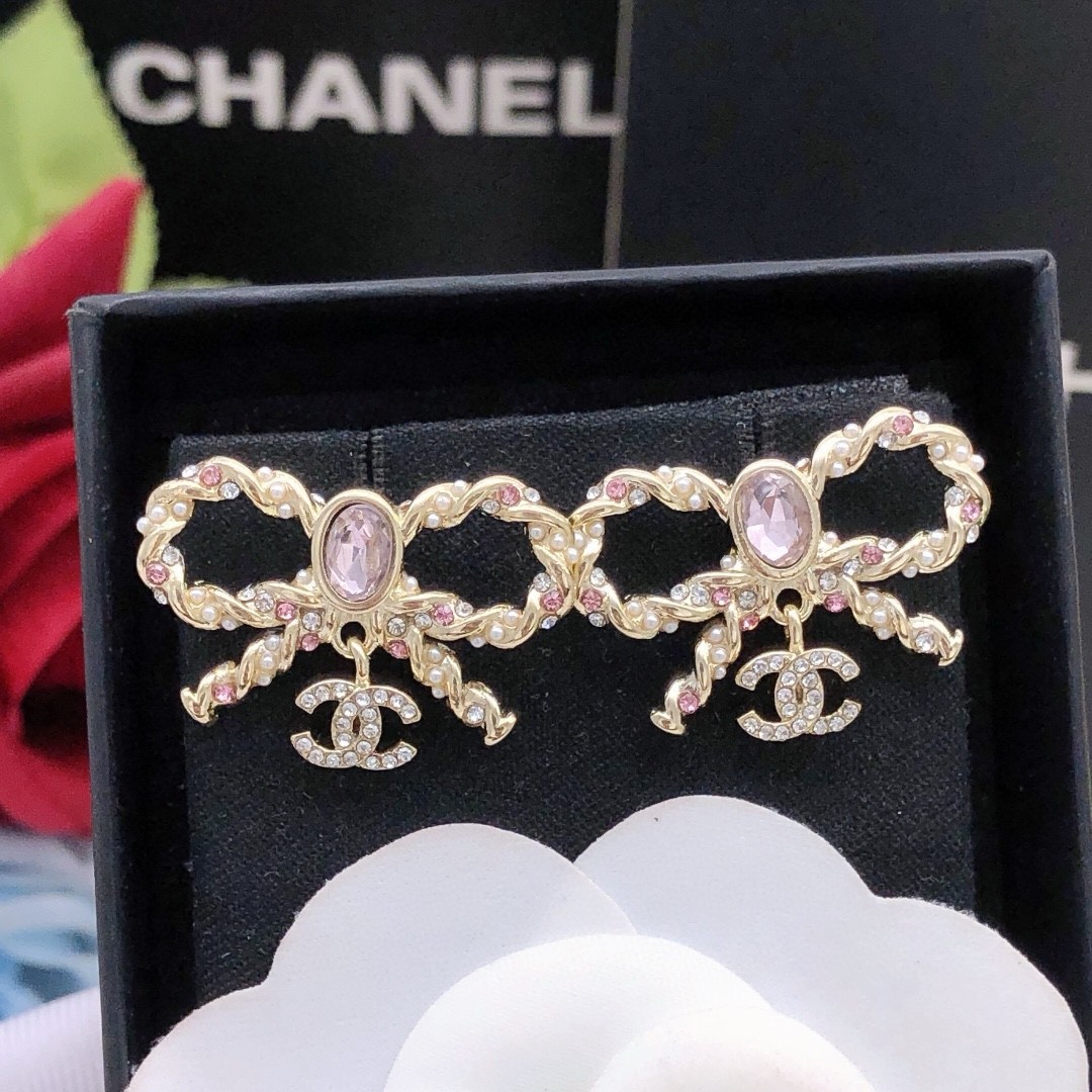 フェンミン 可愛い リボン ピアス シャネル イヤリング 偽物 アクセサリー フェンミン 可愛い リボン ピアス シャネル イヤリング 偽物 アクセサリー