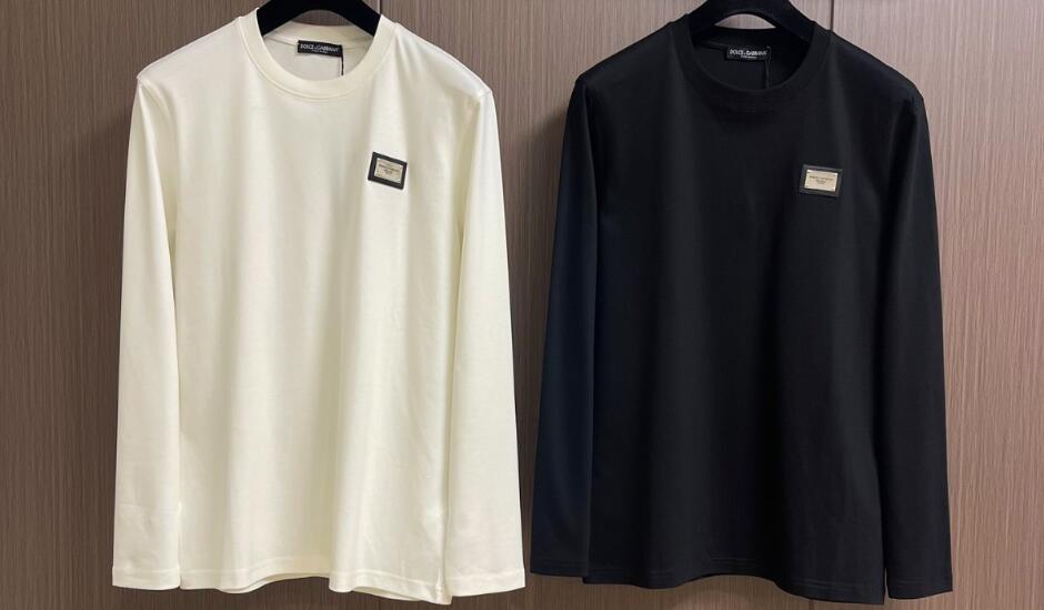 ドルチェ&ガッバーナ Tシャツ コピー カジュアル ロゴプレート コットン 長袖Tシャツ