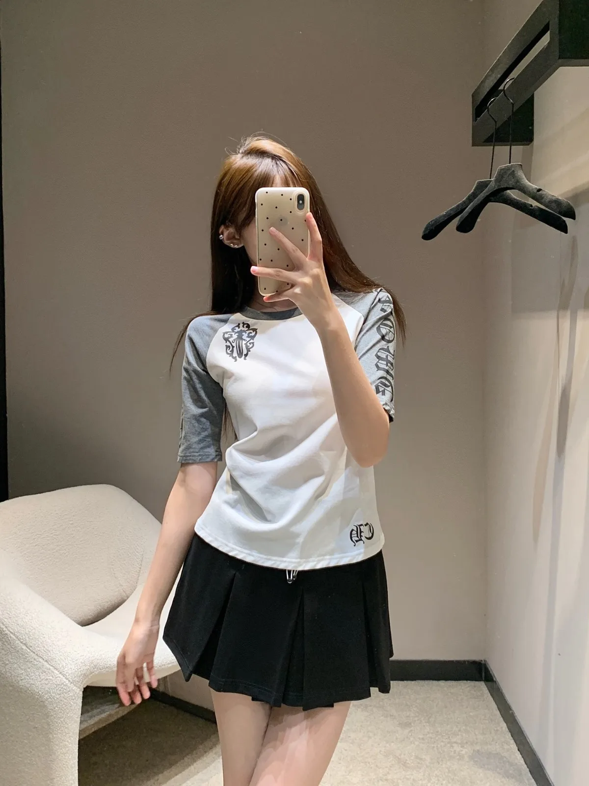 バイカラー ラグランスリーブTシャツ クロムハーツ Tシャツ 偽物 コットン バイカラー ラグランスリーブTシャツ クロムハーツ Tシャツ 偽物 コットン