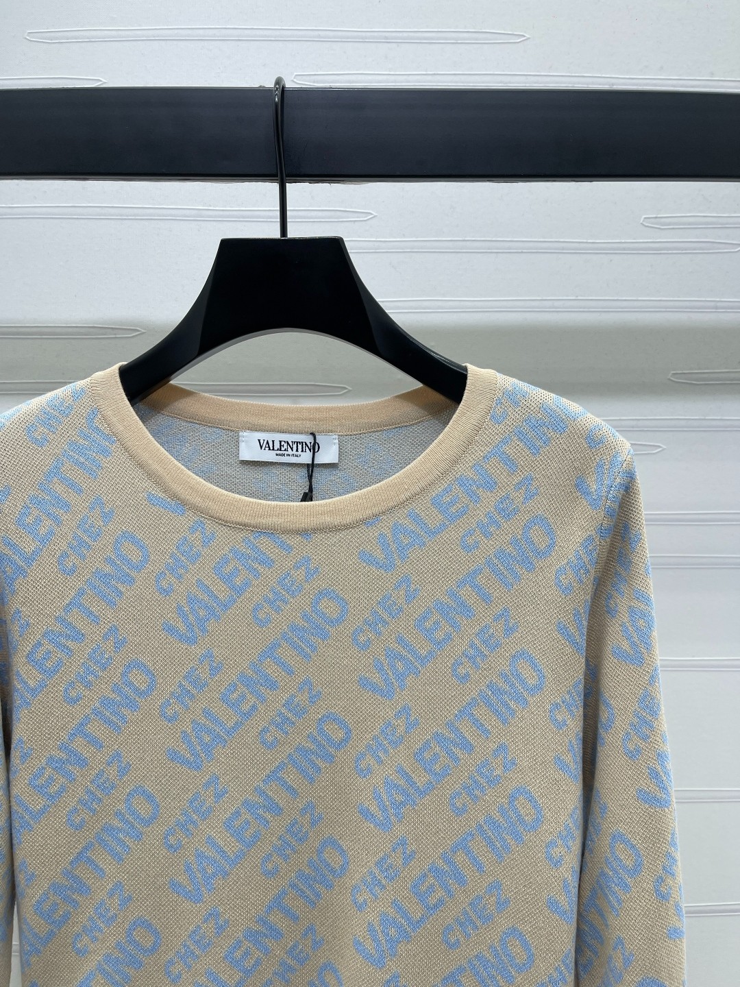 VALENTINO - ヴァレンチノ  WV3KC16D7K0 V総柄ウールクルーネックニット レディース L VALENTINO - ヴァレンチノ WV3KC16D7K0 V総柄ウールクルーネック