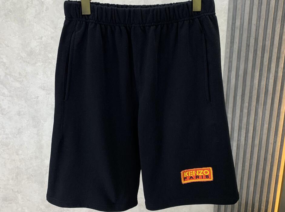 ケンゾー パンツ コピー カジュアル ロゴ メンズ ショートパンツ ブラック