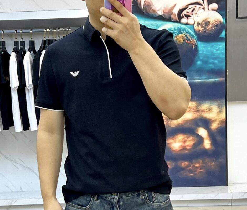 定番 カジュアル コットンピケ ポロシャツ アルマーニ Tシャツ 偽物 ブラック 定番 カジュアル コットンピケ ポロシャツ アルマーニ Tシャツ 偽物 ブラック
