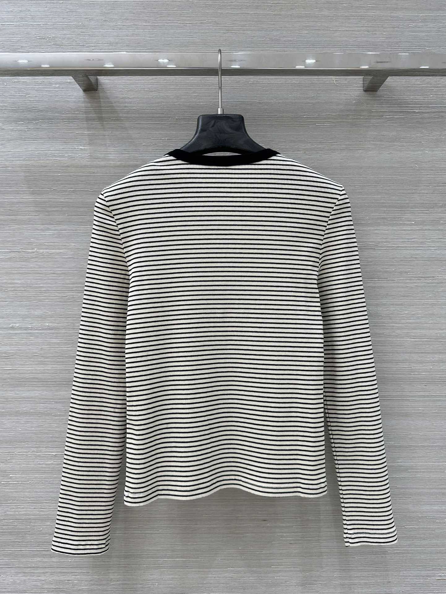 オールド　CELINE ヘンリーネック　カットソー　ボーダー　刺繍　Lサイズ オールド CELINE ヘンリーネック カットソー ボーダー 刺繍 Lサイズ