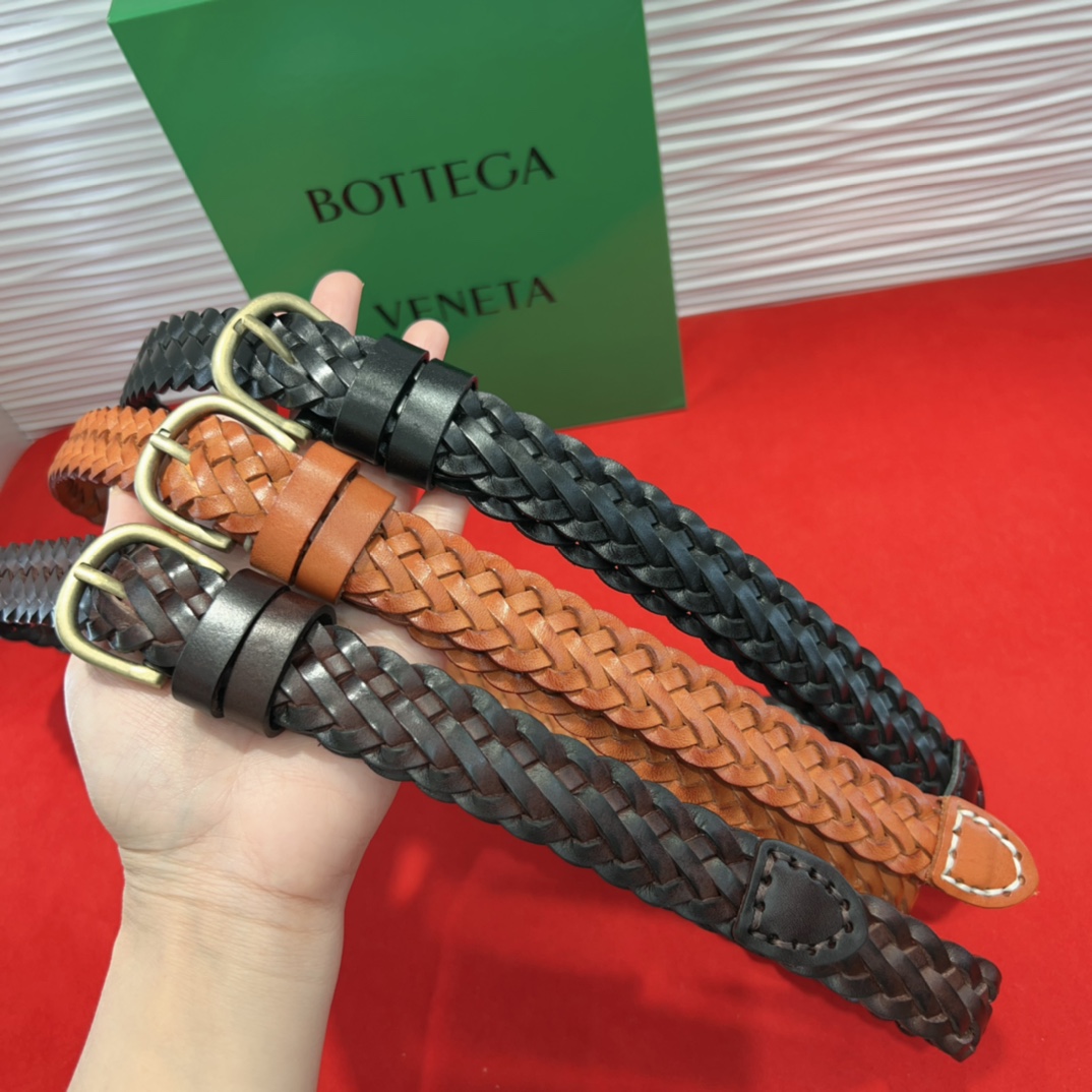 Bottega Veneta 編み込みレザーベルト BOTTEGA VENETA ボッテガヴェネタ ベルト メンズ イントレ