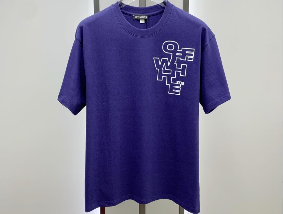 オフホワイト Tシャツ コピー カジュアル ロゴ入り コットン 半袖Tシャツ ブルー オフホワイト Tシャツ コピー カジュアル ロゴ入り コットン 半袖Tシャツ ブルー