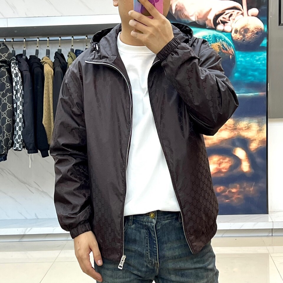 洗練された 上品 GG総柄 フード付きジャケット グッチ ジャケット 偽物