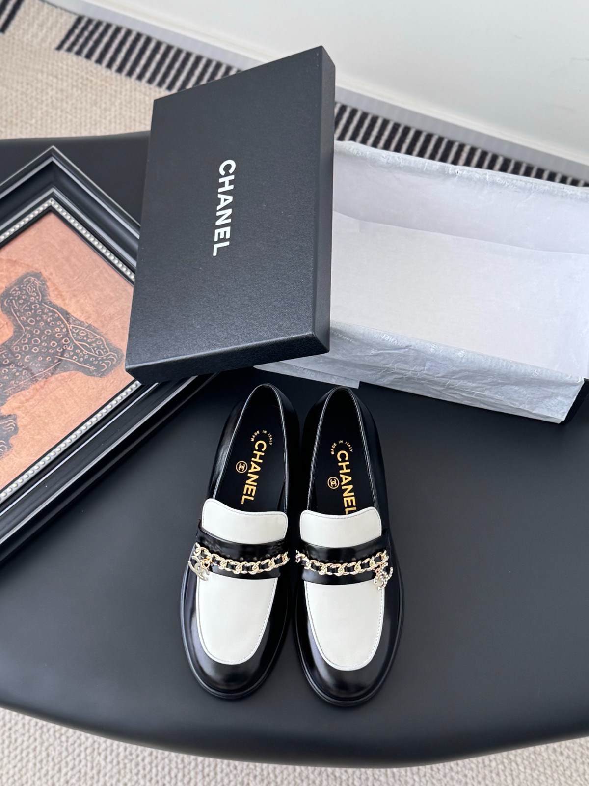 CHANEL シャネル チェーン ローファー CHANEL - シャネル CHANEL ローファー 革靴 靴 シューズ レザー