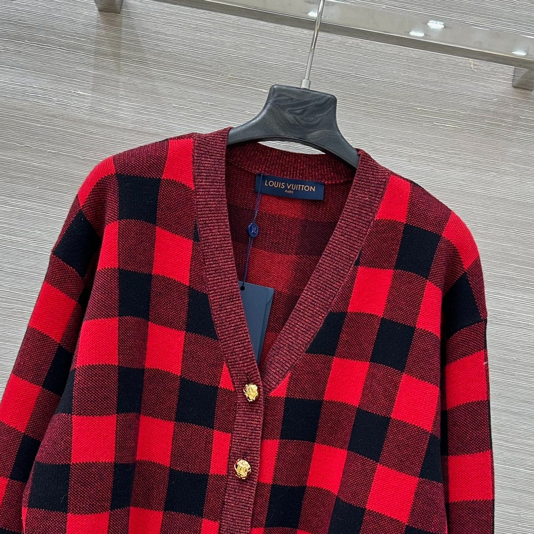 グラフィックチェック ニットカーディガン ルイ・ヴィトン