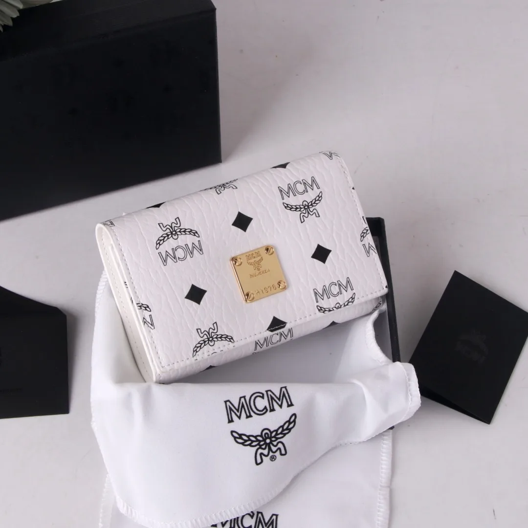 エムシーエム 財布 スーパーコピー コンパクト 3つ折り財布 ウォレット ホワイト
