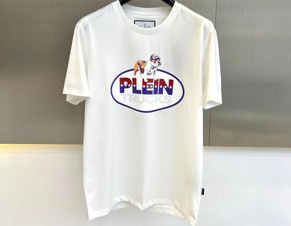 ロゴプリント クルーネック 半袖Tシャツ フィリッププレイン Tシャツ コピー ホワイト
