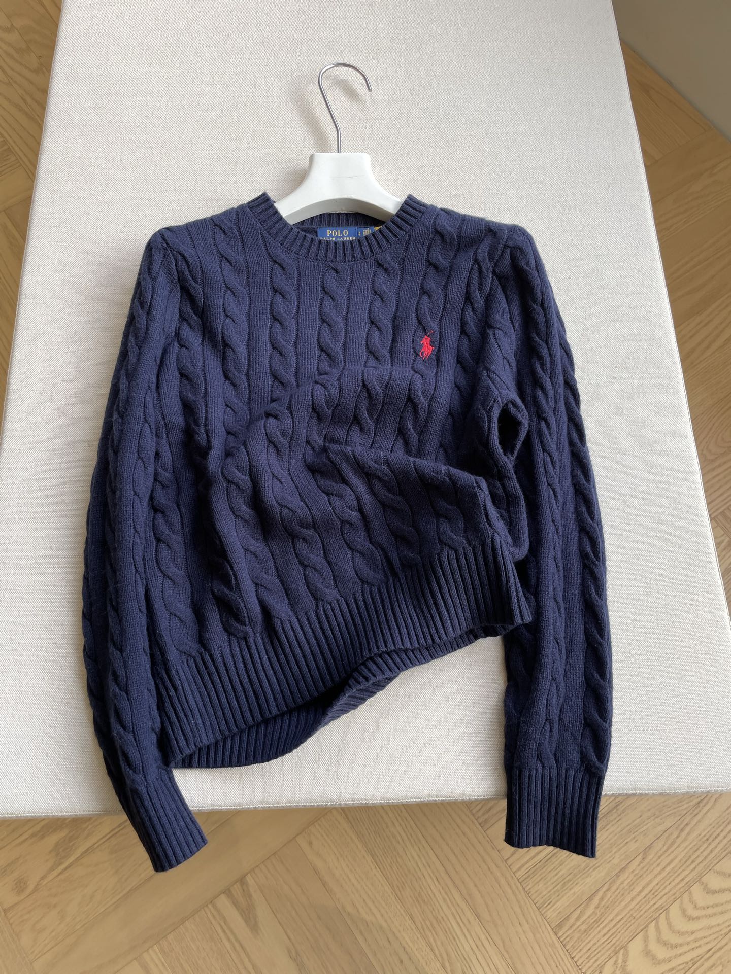 ラルフローレン セーター 偽物 定番 ロゴ刺繍 ケーブル編み クルー