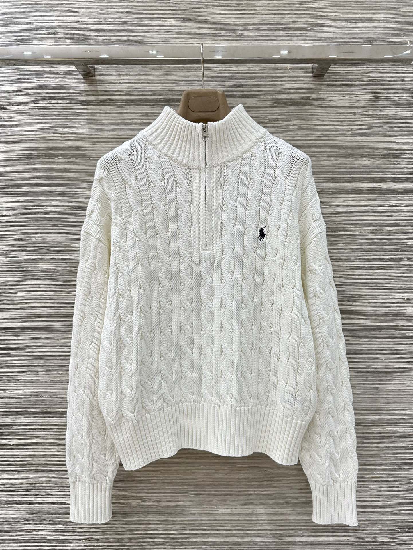 ケーブル編み ラルフローレン セーター 偽物 ハーフジップセーター