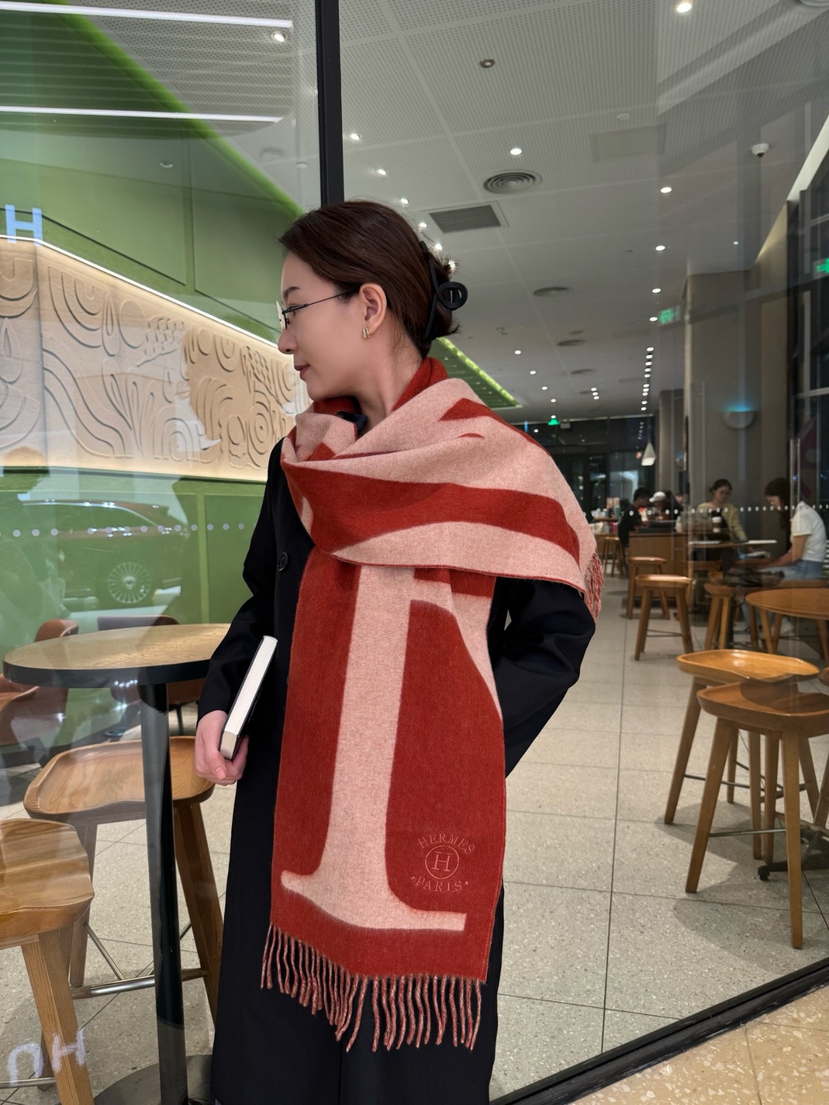 スタイリッシュ ユニセックス カシミヤ マフラー エルメス