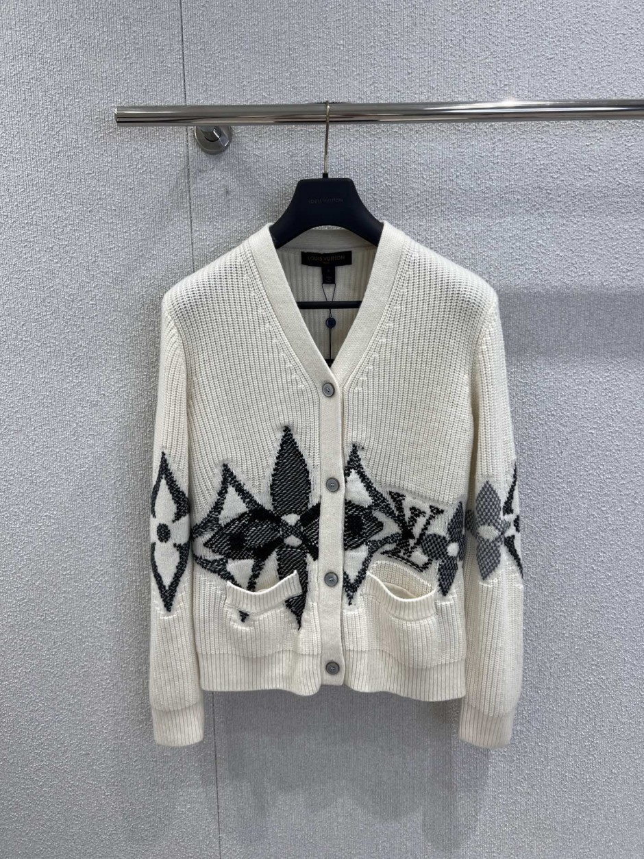 ルイヴィトン LOUIS VUITTON 22AW グラフィック カーディガン グラフィックニットカーディガン ルイ・ヴィトン ニット コピー Vネック
