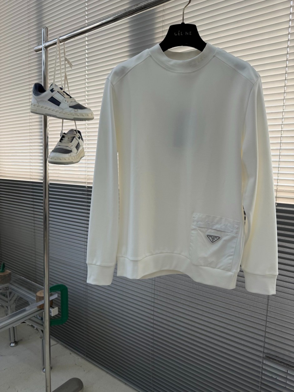 プラダ スウェットシャツ M ホワイト Prada ロゴ スウェットシャツ | ニュートラル | FARFETCH JP