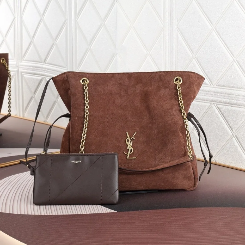 YSL ジェイミー ショッピング スエード イヴ・サンローラン バッグ コピー ブラウン YSL ジェイミー ショッピング スエード イヴ・サンローラン バッグ コピー ブラウン