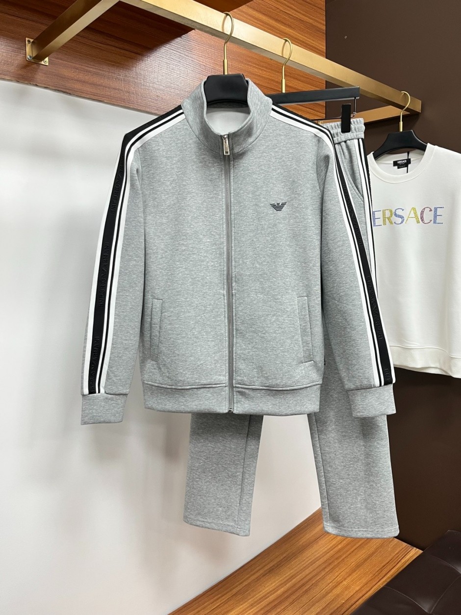 サイドライン トラックスーツ アルマーニ セットアップ 偽物 グレー