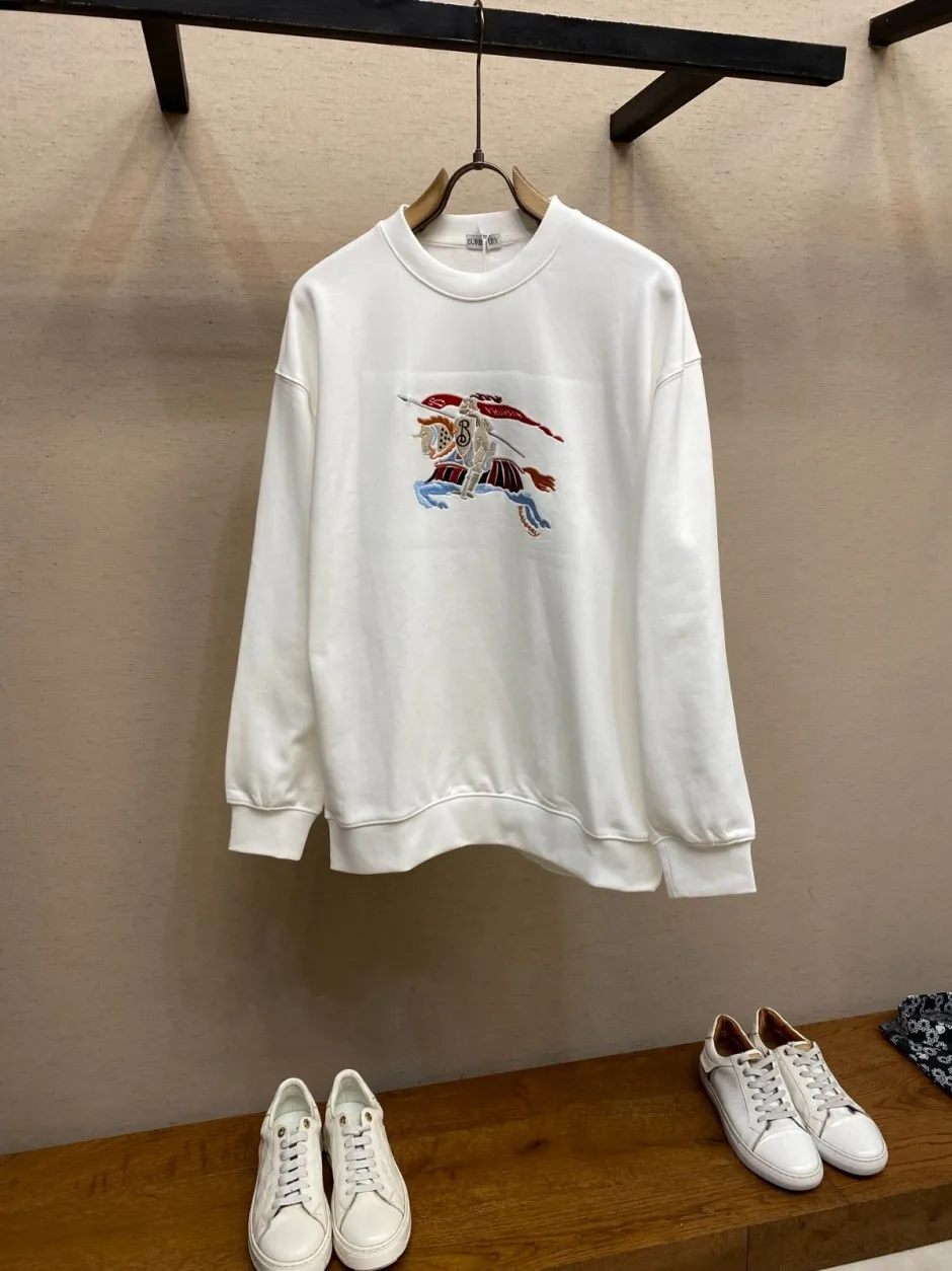 EKD コットン スウェットシャツ バーバリー Tシャツ 偽物 クルーネック ホワイト EKD コットン スウェットシャツ バーバリー Tシャツ 偽物 クルーネック ホワイト
