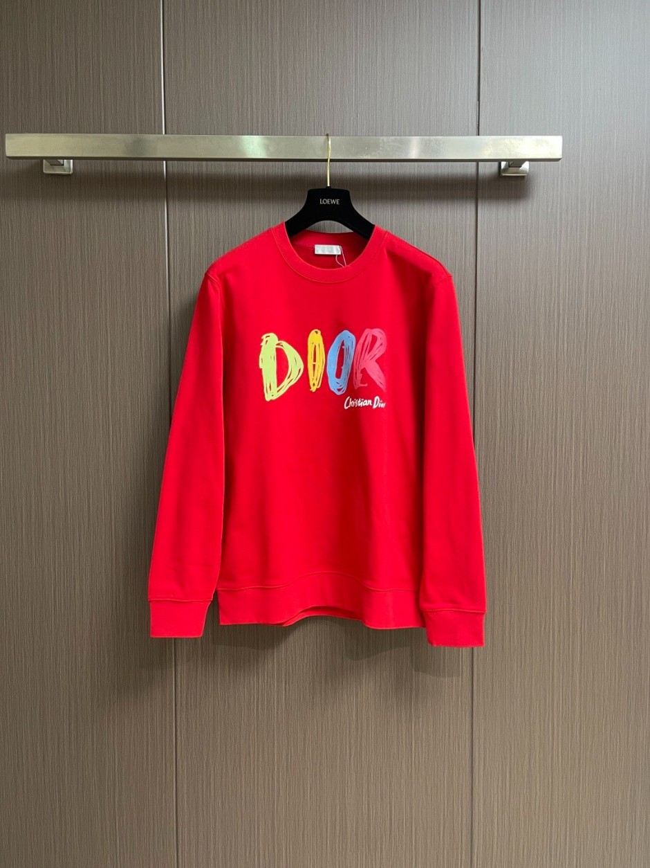 定番 ロゴ コットン スウェットシャツ クリスチャン・ディオール Tシャツ コピー レッド 定番 ロゴ コットン スウェットシャツ クリスチャン・ディオール Tシャツ コピー レッド