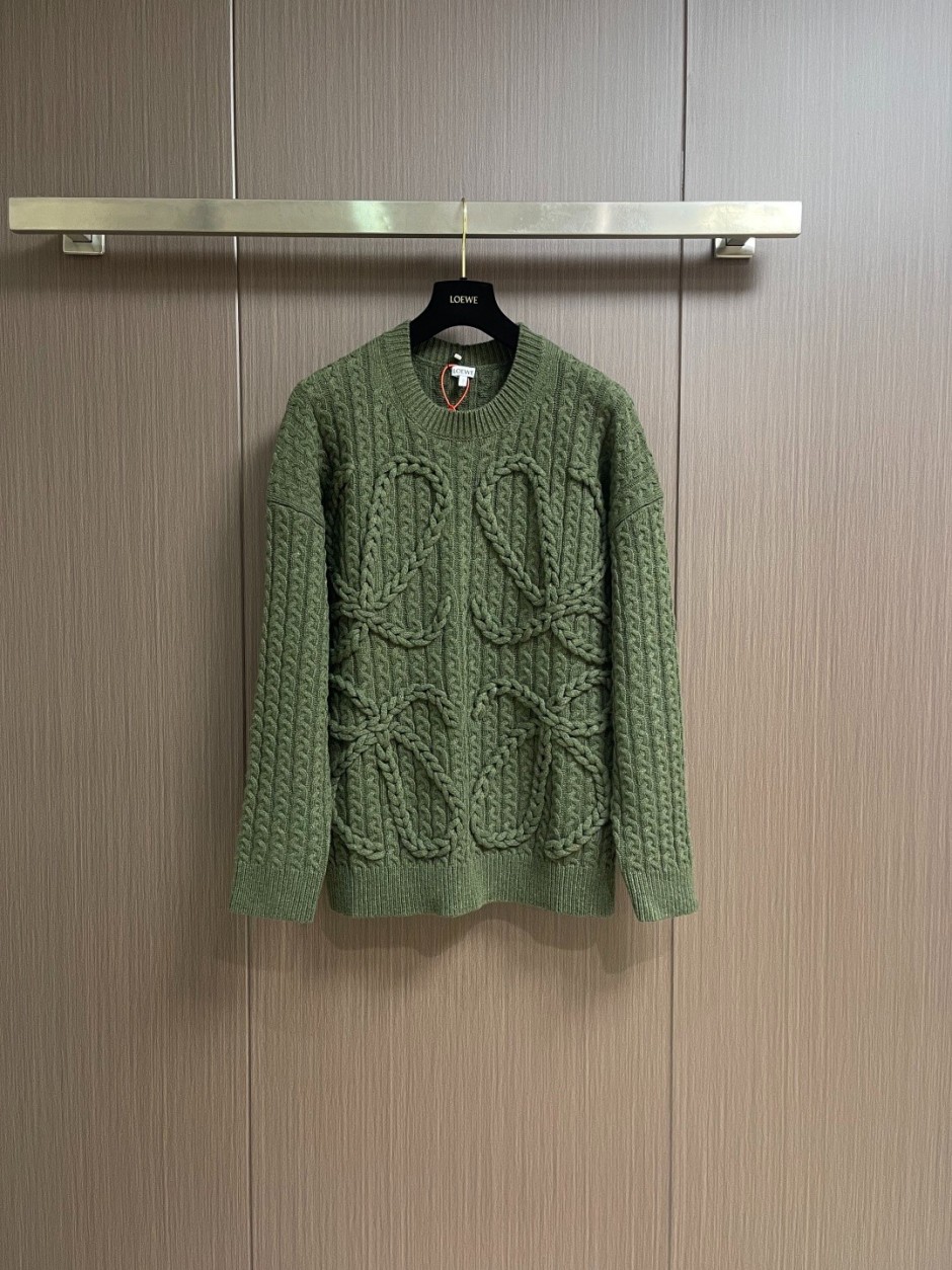アナグラム ケーブル編み ニット ロエベ セーター 偽物 クルーネック