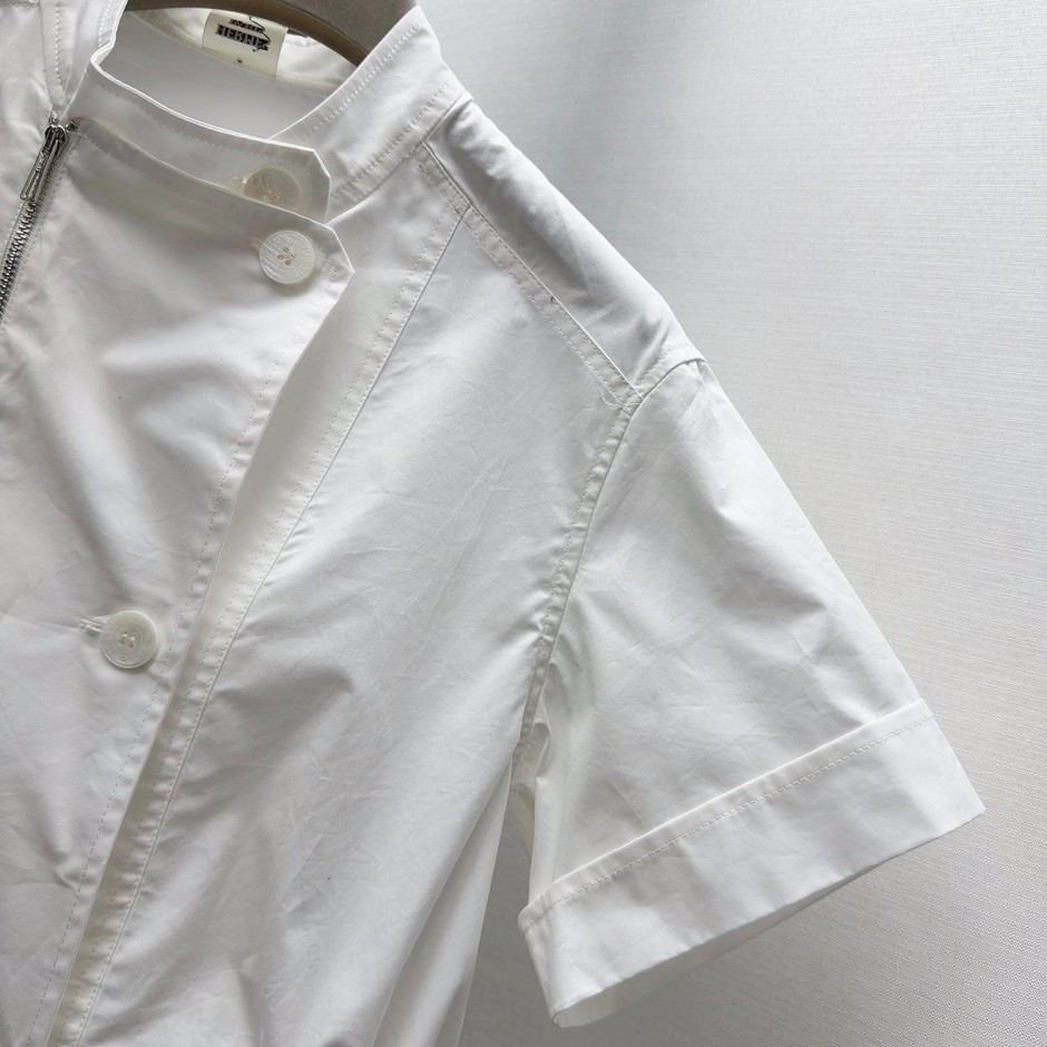 洗練された ドローストリングシャツ エルメス シャツ コピー 半袖 ホワイト