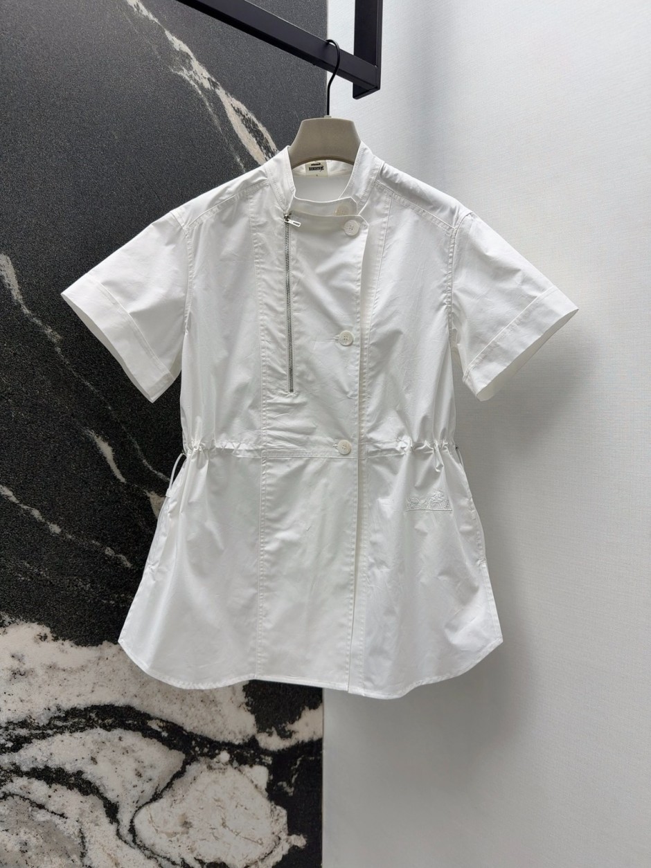 洗練された ドローストリングシャツ エルメス シャツ コピー 半袖 ホワイト