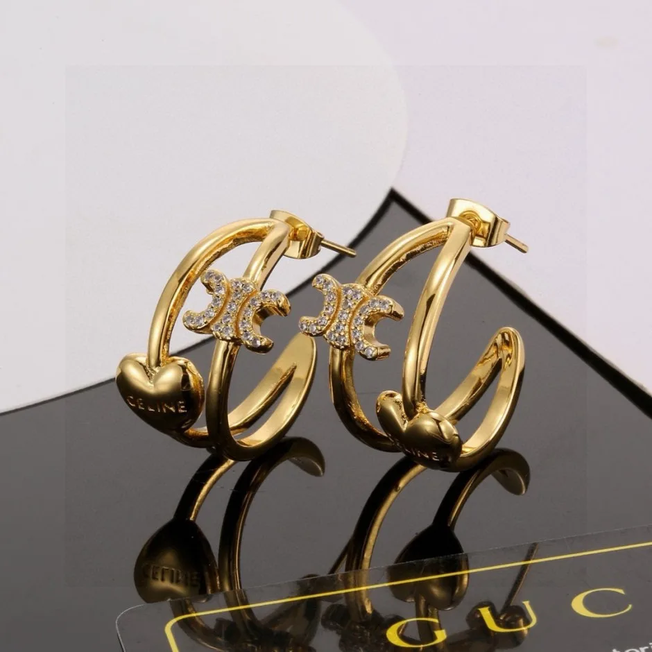 トリオンフ ＆ ハート ダブルフープ ピアス セリーヌ イヤリング 偽物
