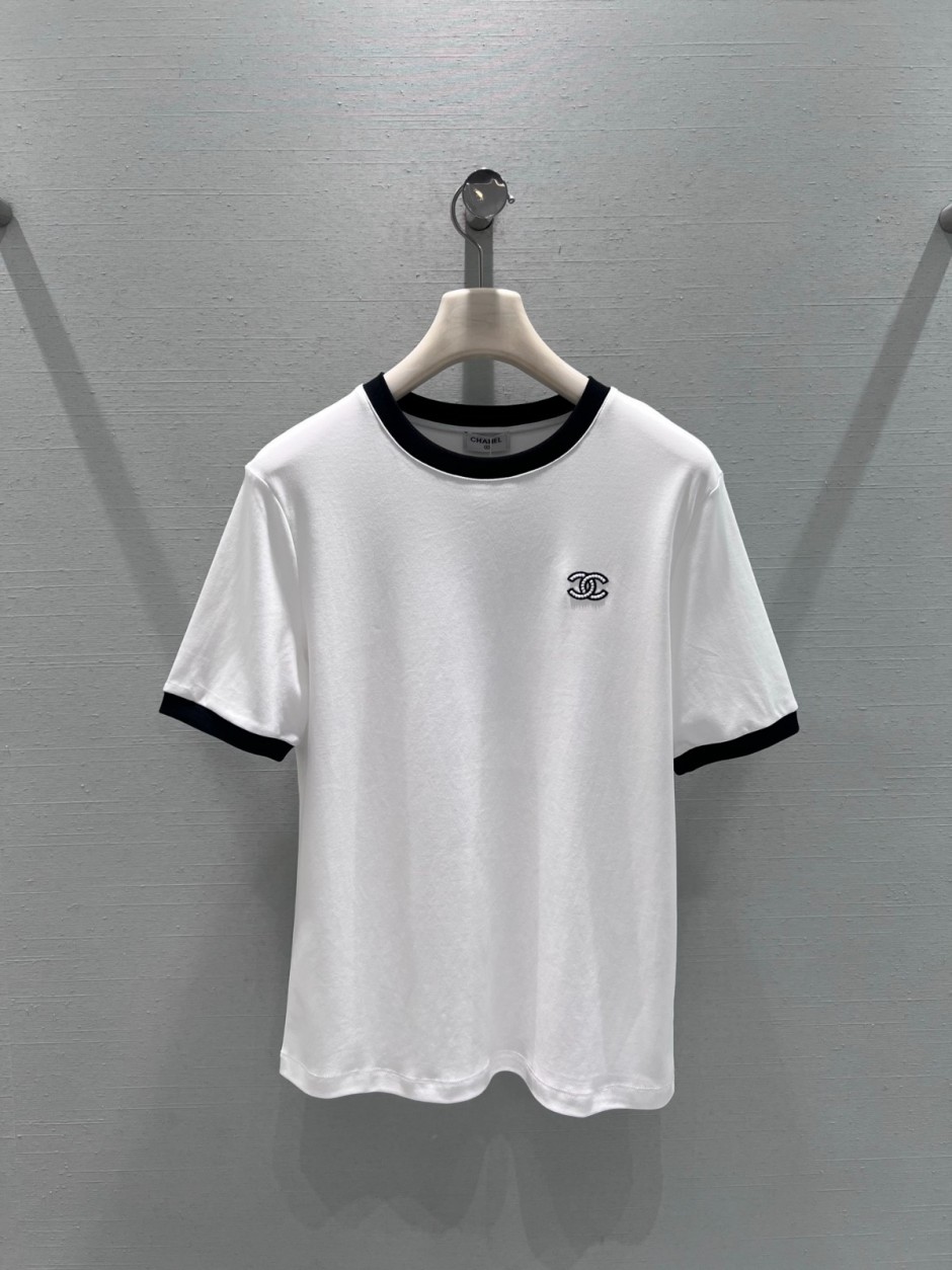 カジュアル コットン 半袖Tシャツ シャネル Tシャツ コピー ホワイト