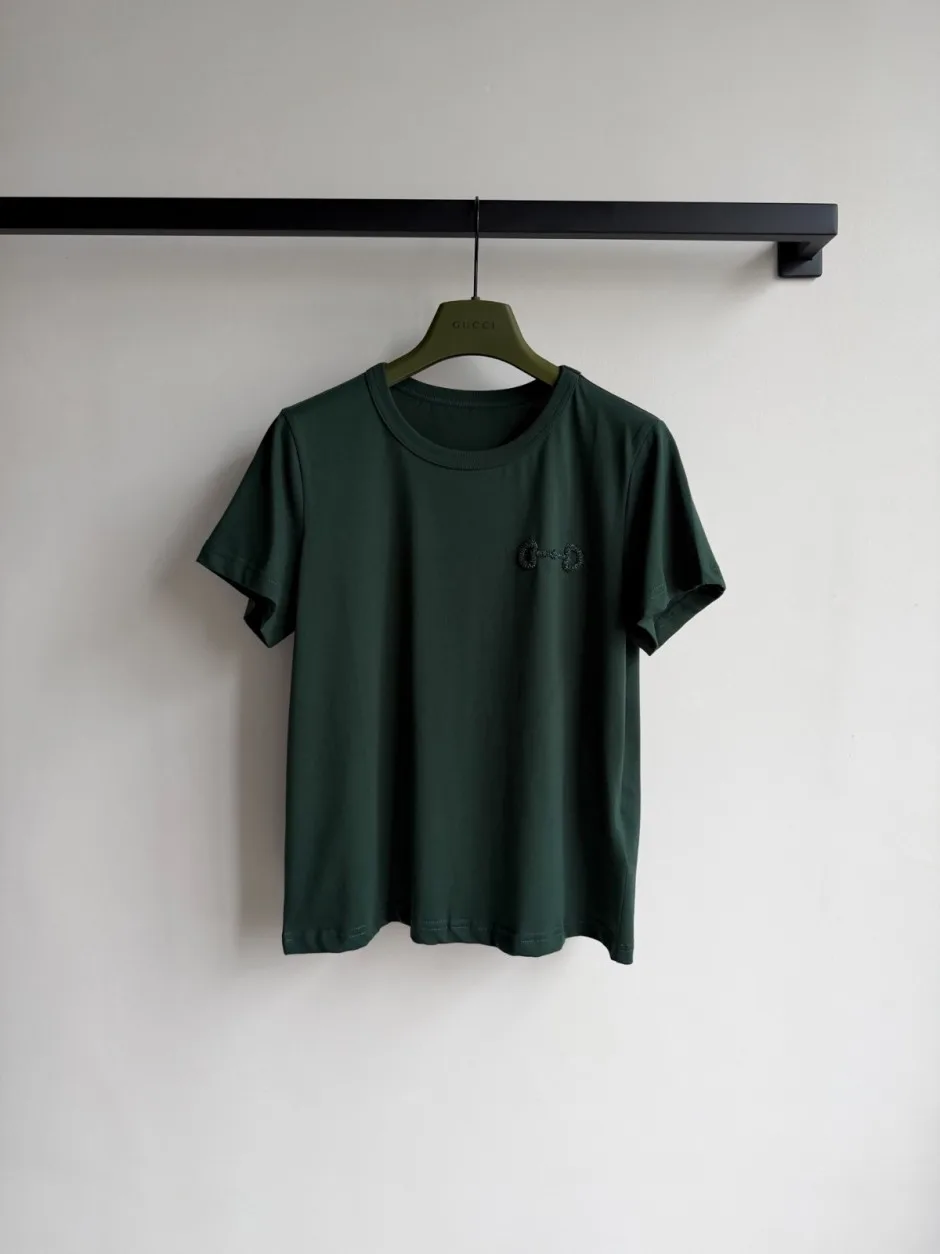 シンプル ホースビット 半袖Tシャツ グッチ Tシャツ コピー コットン グリーン シンプル ホースビット 半袖Tシャツ グッチ Tシャツ コピー コットン グリーン